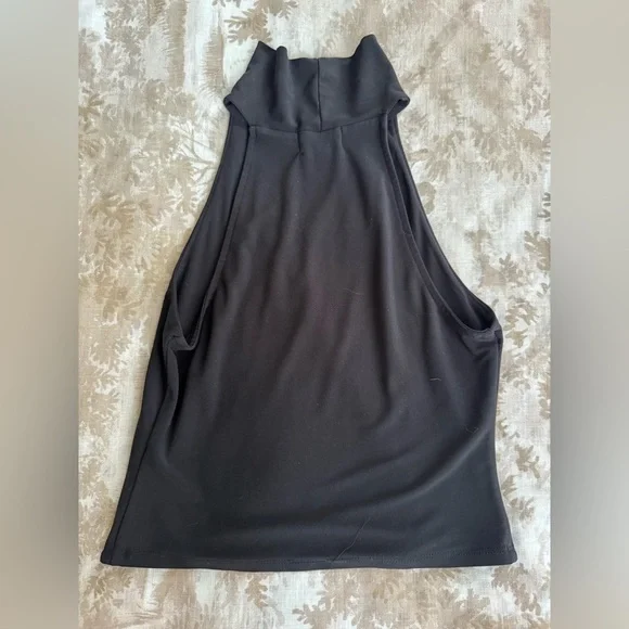 Nordstrom Open Edit Black Mock Neck Tank - Picture 2 of 3